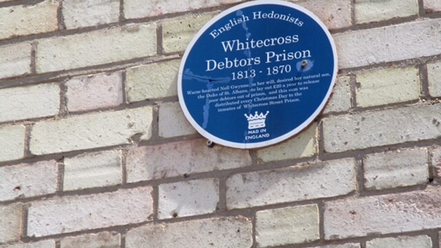 Whitecross Debtors Prison Plaque Close Up 01