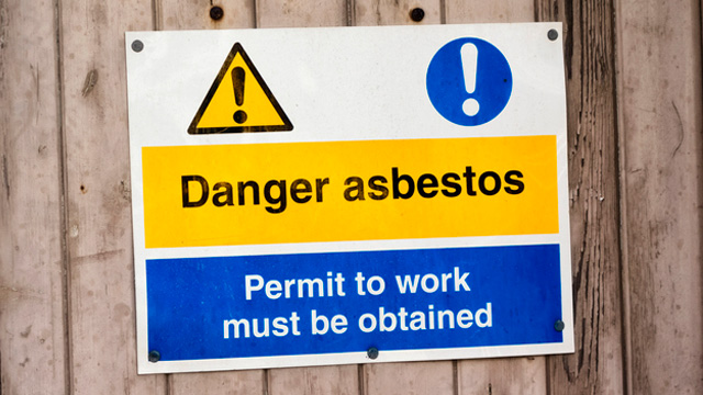 Danger asbestos sign