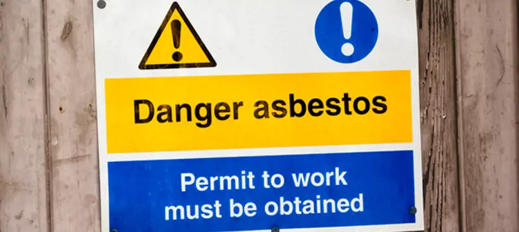 Danger asbestos sign