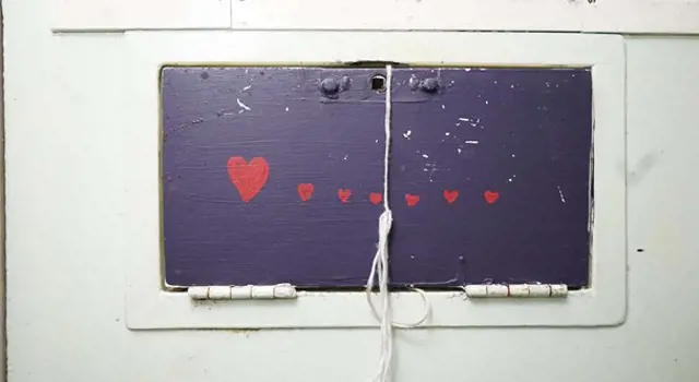 Handmade red heart son blackboard