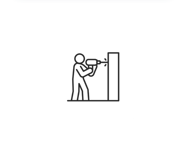 Man Drilling Back And White Icon (1)