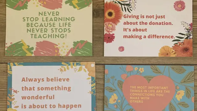 Messages on cards