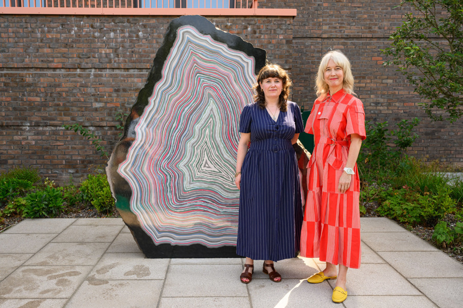 The Dagenham Agates artist Ruth Ewan with Justine Simons OBE
