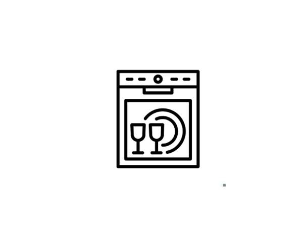 Dishwasher Black And White Icon
