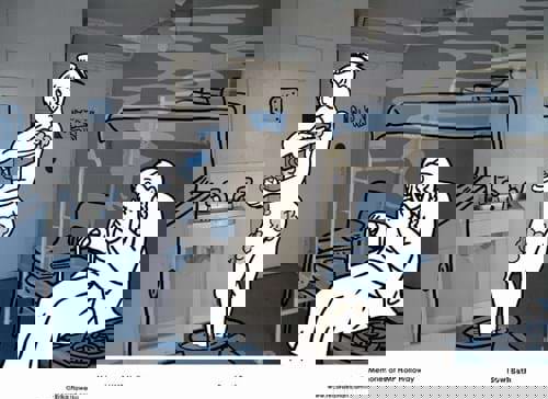 Woman washing print